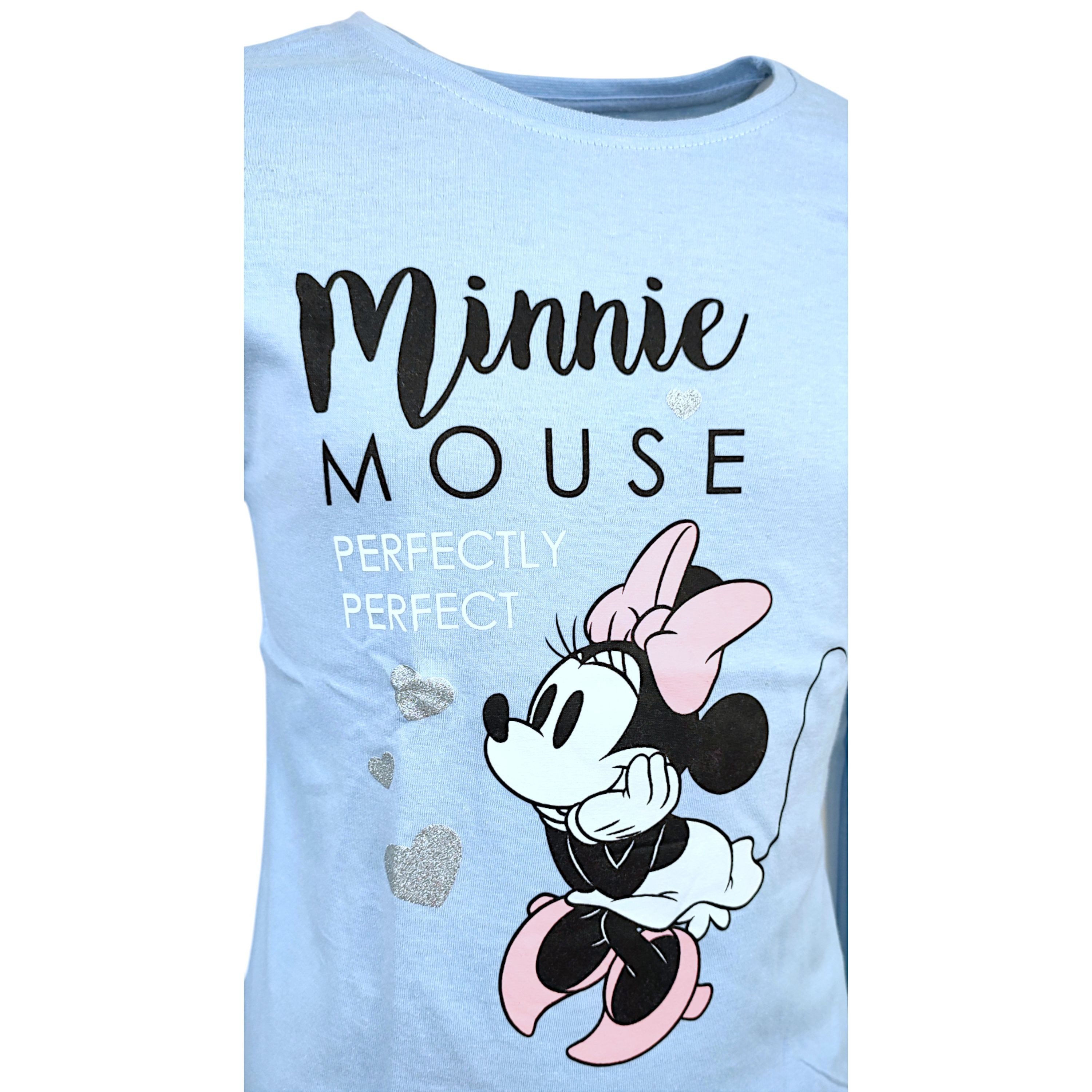 Disney Minnie Mouse Langarmshirt Minnie Maus mit Glitzer Mädchen Shirt aus Baumwolle Gr. 98 - 128 cm – Bild 3 von 3