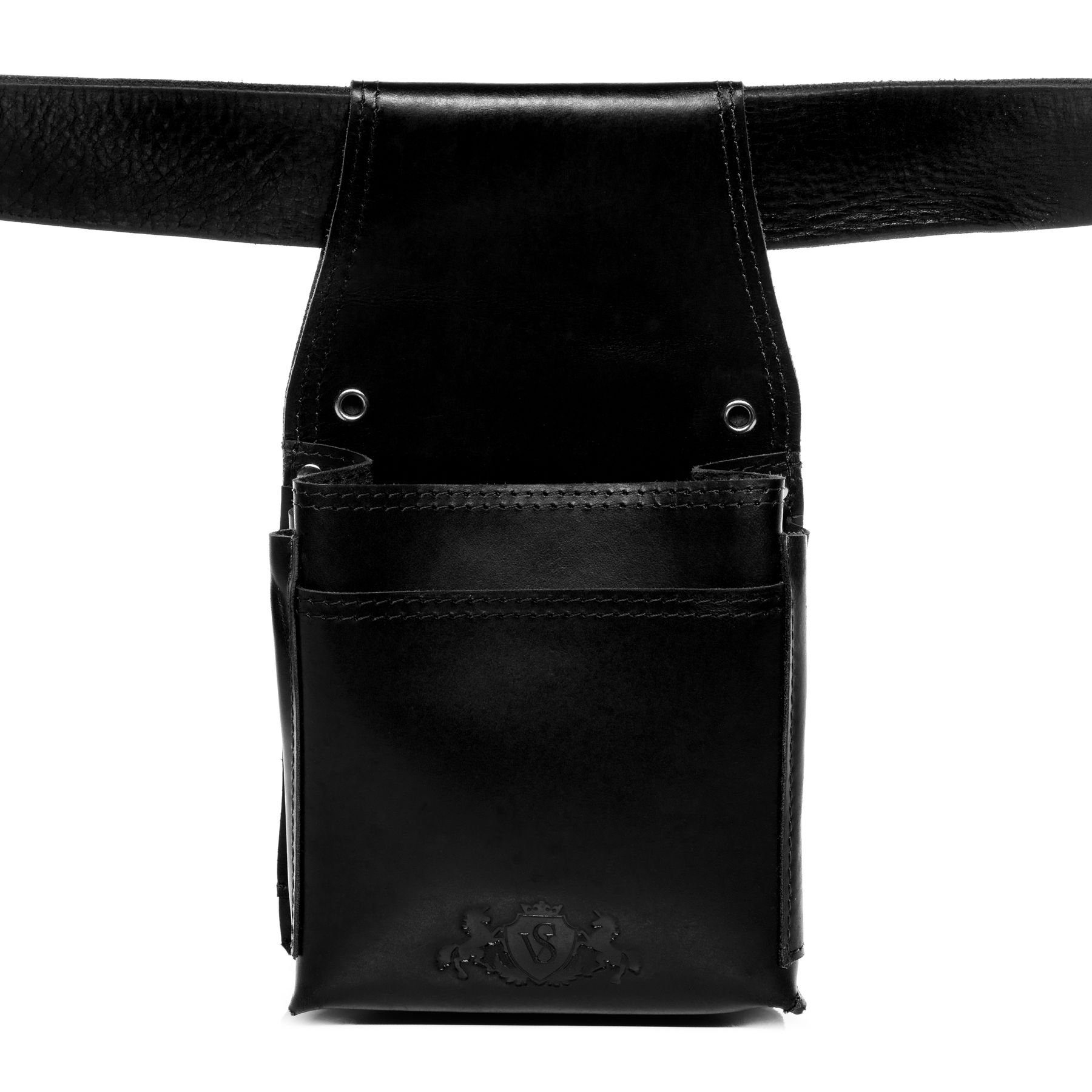 SID & VAIN Geldbörse ABERDEEN, Kellnerportemonnaie echt Leder Unisex, Münzbörse schwarz