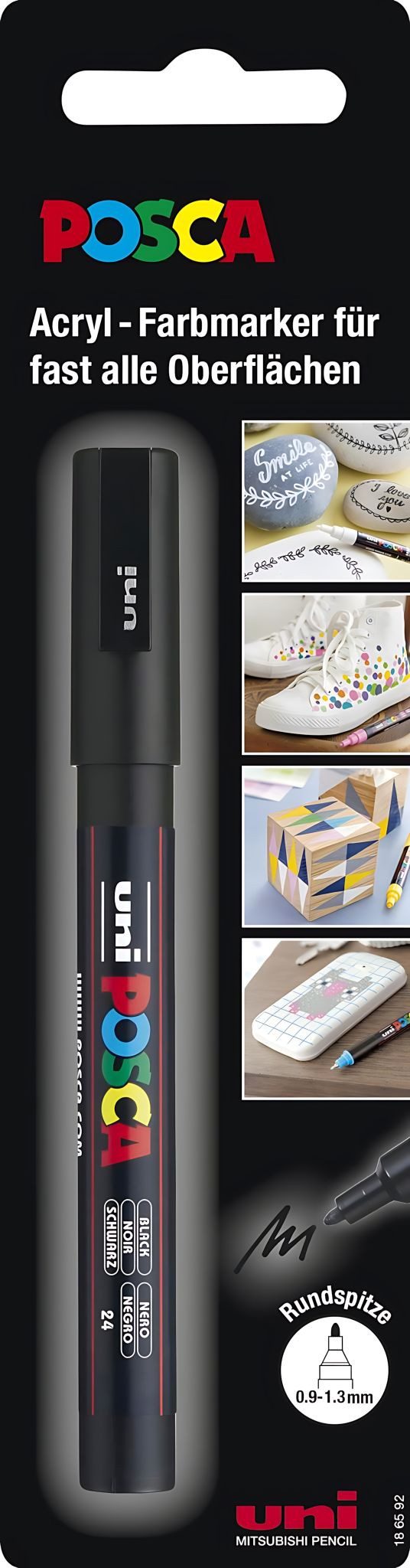 POSCA Marker Faber Castell Marker UNI POSCA PC-3M 0,9-1,3 schwarz Blister