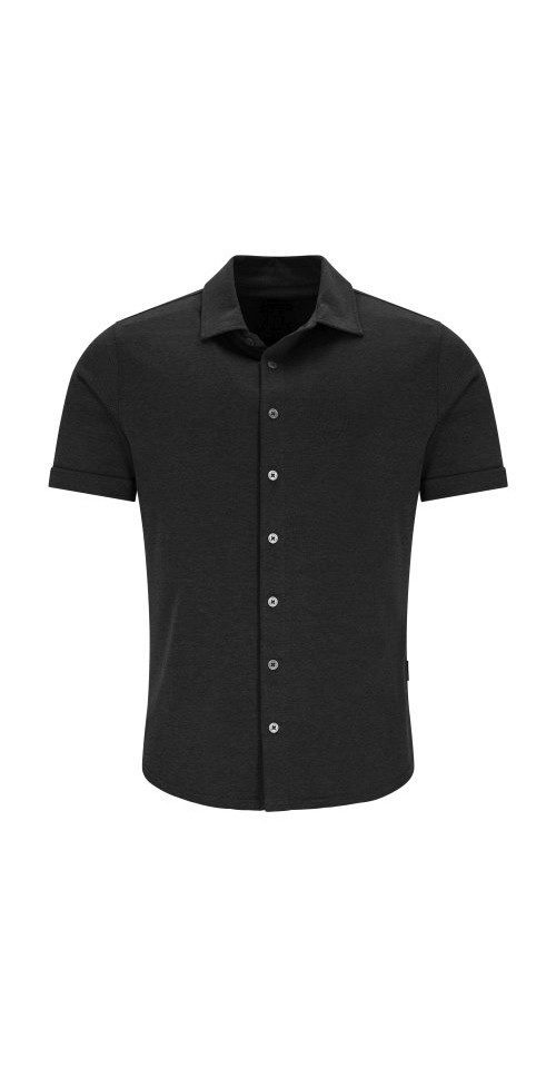 Hajo Poloshirt H Polohemd Softknit 1/2 Arm Modern schwarz