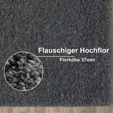 Hochflor-Teppich My Shaggy, Myflair Möbel & Accessoires, rechteckig, Höhe: 37 mm, Shaggy, Uni-Farben, leicht glänzend, Microfaser, extra flauschig