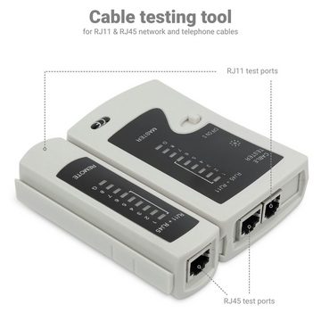 deleyCON deleyCON 10-teiliges Netzwerk Werkzeug Set Mit Tasche LAN CAT Werkzeug RJ11 Netzwerk-Adapter