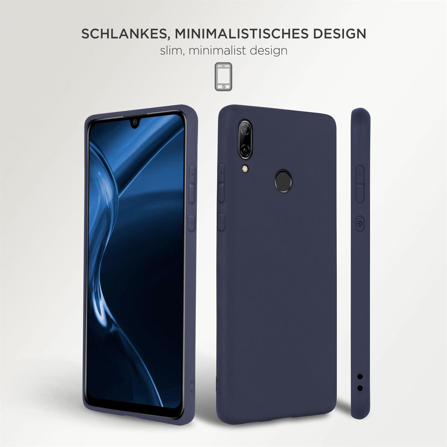 ONEFLOW Handyhülle für Huawei P smart 2019 Hülle Dünn SlimShield Pro Blau 6,21 Zoll, Backcover TPU Case Handyhülle minimalistisch Schutzhülle Erhöhter Rand