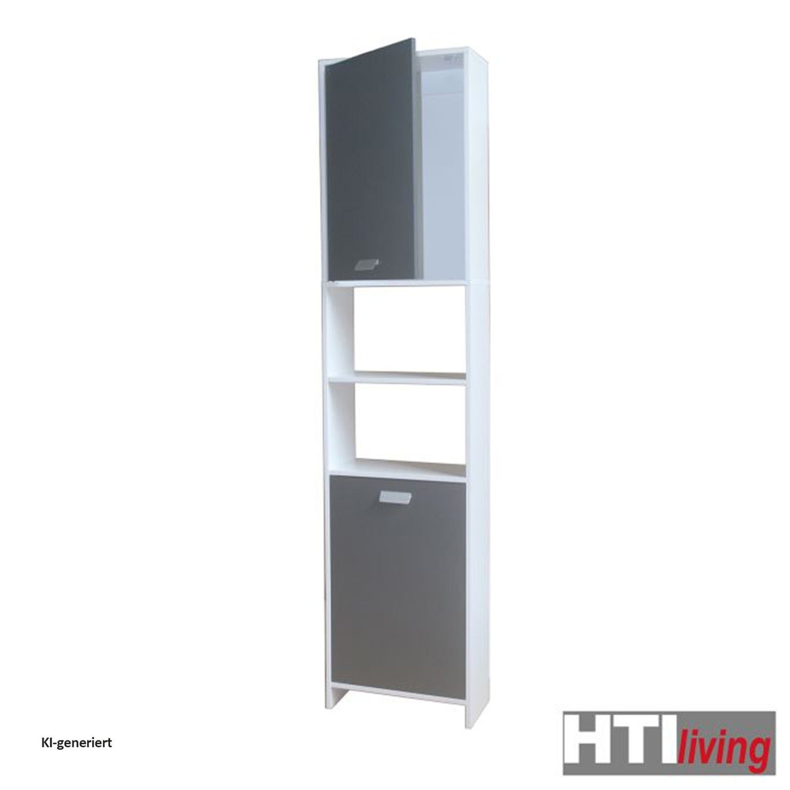 HTI-Living Badregal Badregal Grau/Weiß Thekla, Stück 1-tlg., Hochschrank Badschrank – Bild 3 von 3