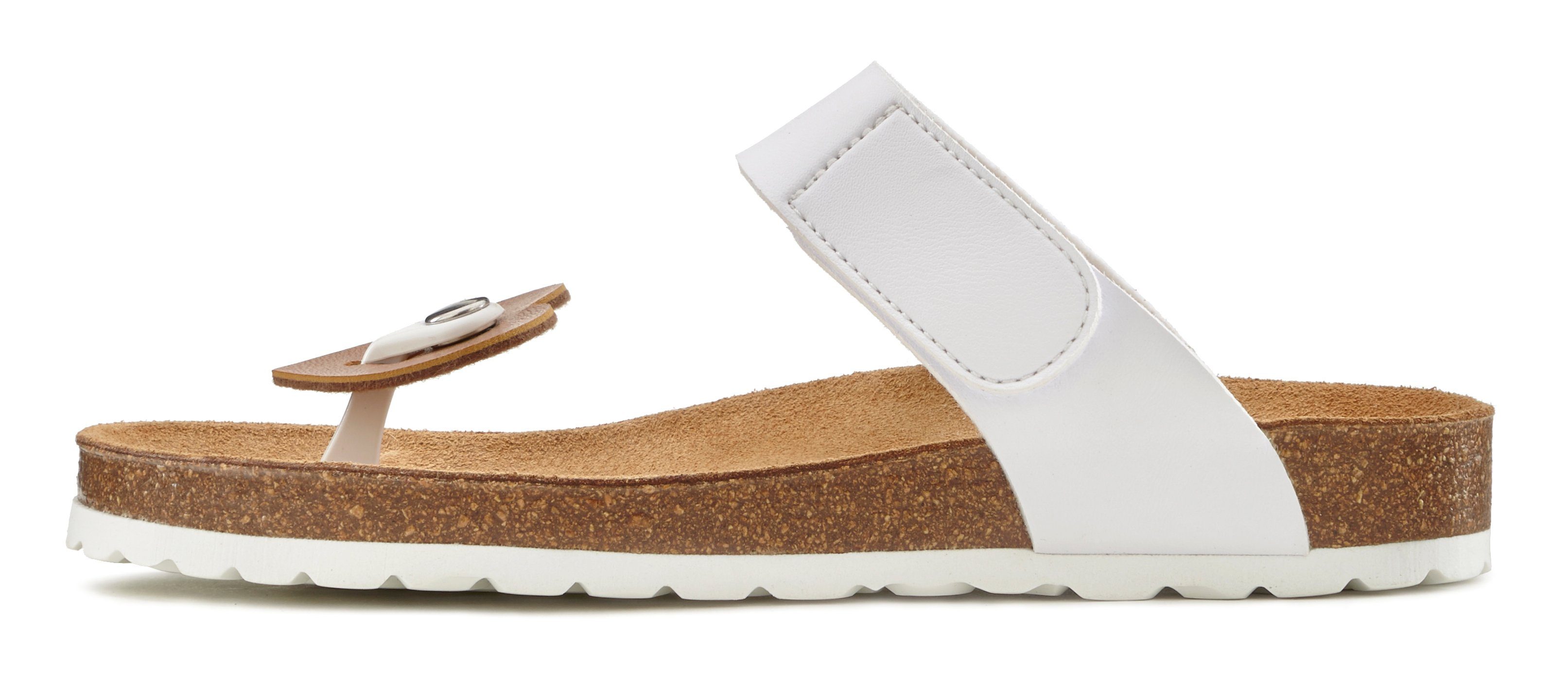 LASCANA Mule, Sandale, offener Schuh, Sommerschuh, Zehentrenner Pantolette (3-tlg) mit Komfortkorkfußbett aus Leder und 2 abnehmbaren Oberteilen