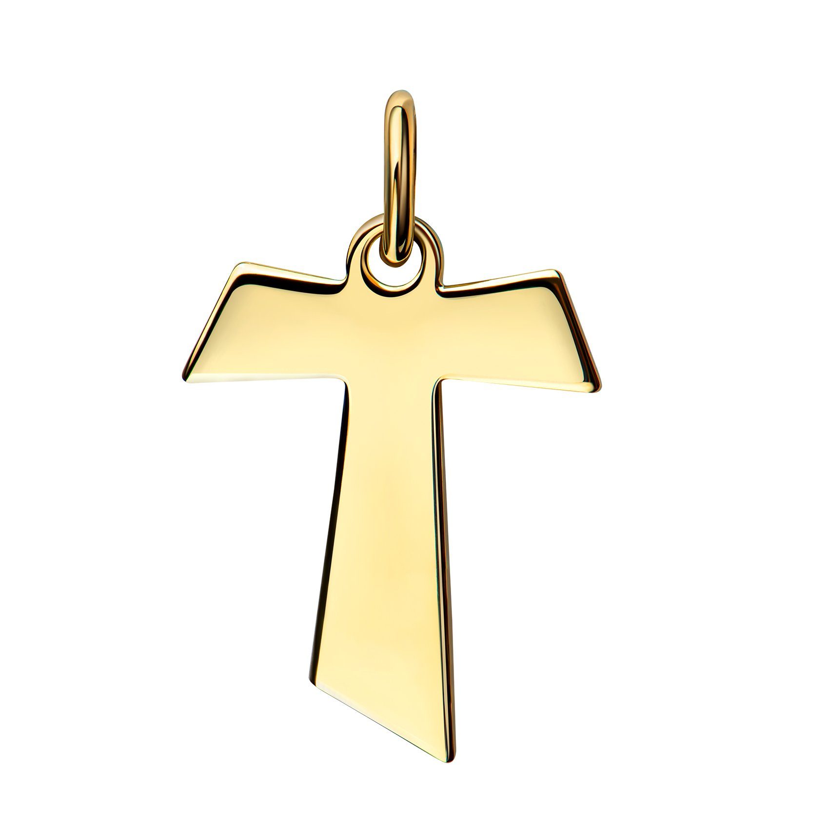 Damen für Herren), Gold 585 Germany (Goldkreuz, Kreuzanhänger Antoniuskreuz und Kettenanhänger Made in JEVELION -