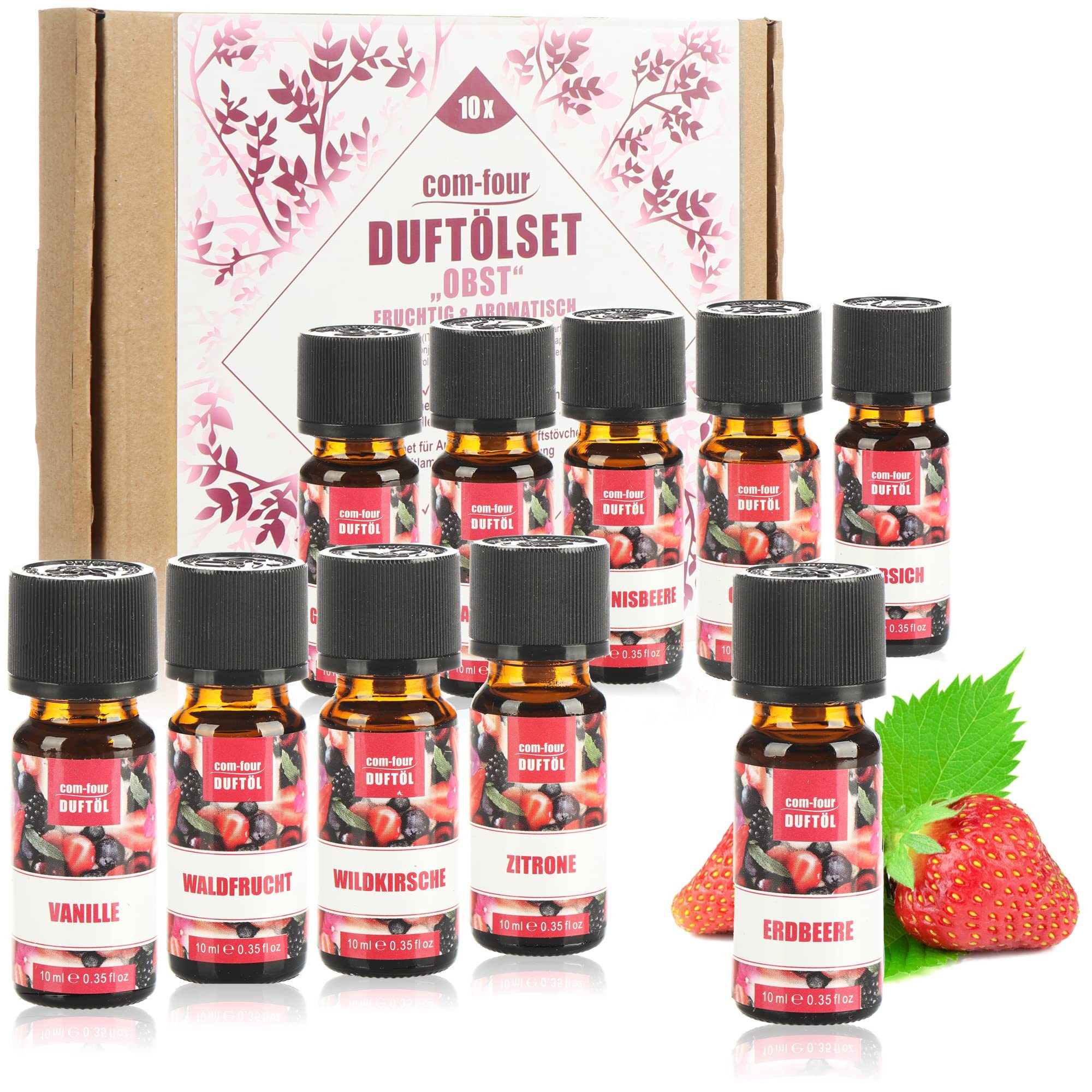 com-four Duftöl verschiedene duftende Öle, Raumduft, Duftöl für Aroma-Diffusoren, (10-St)