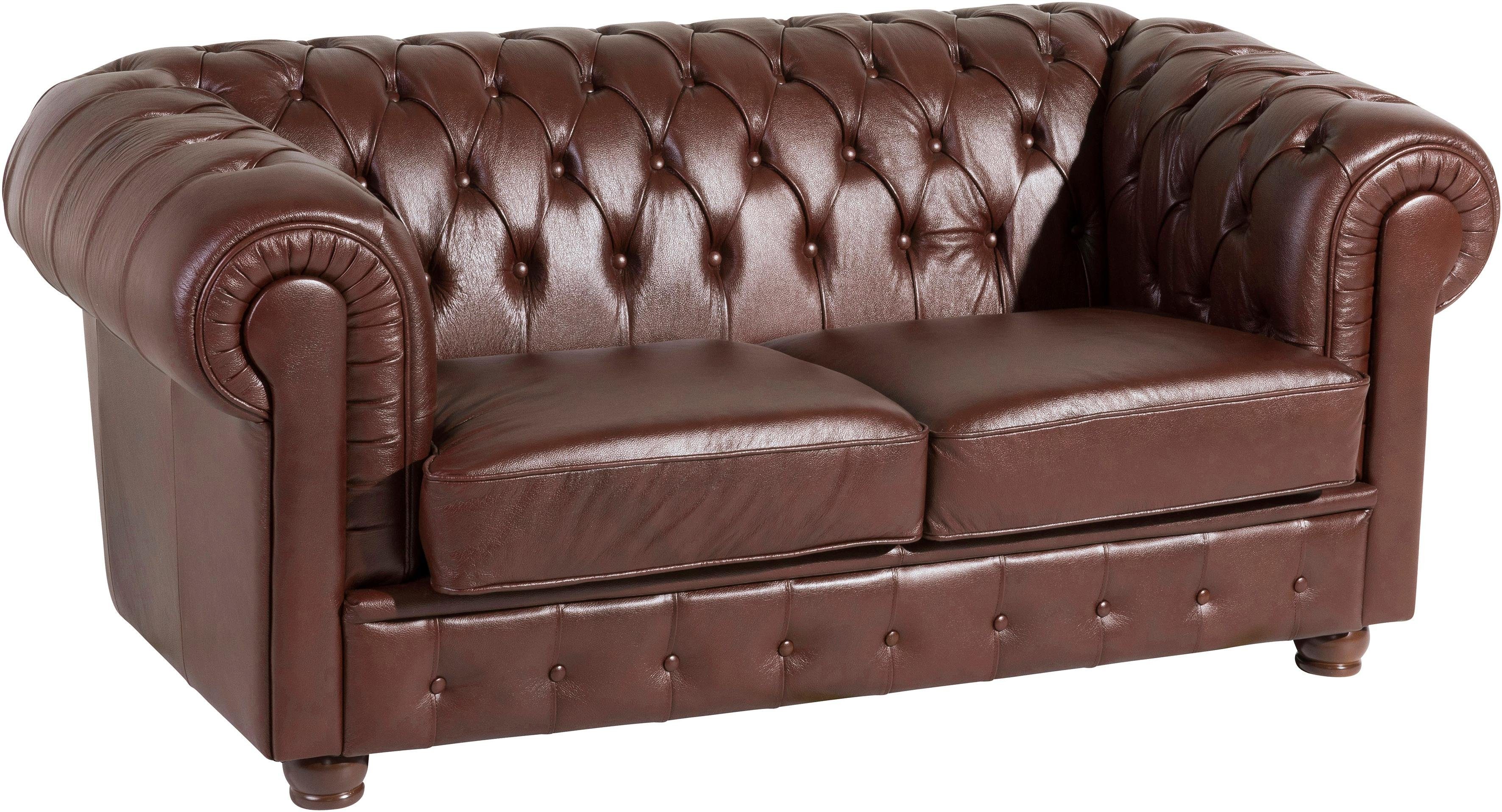 Max Winzer® 2-Sitzer Chesterfield Ledersofa »Bristol« mit edler Knopfheftung, Breite 172 cm - Max Winzer®