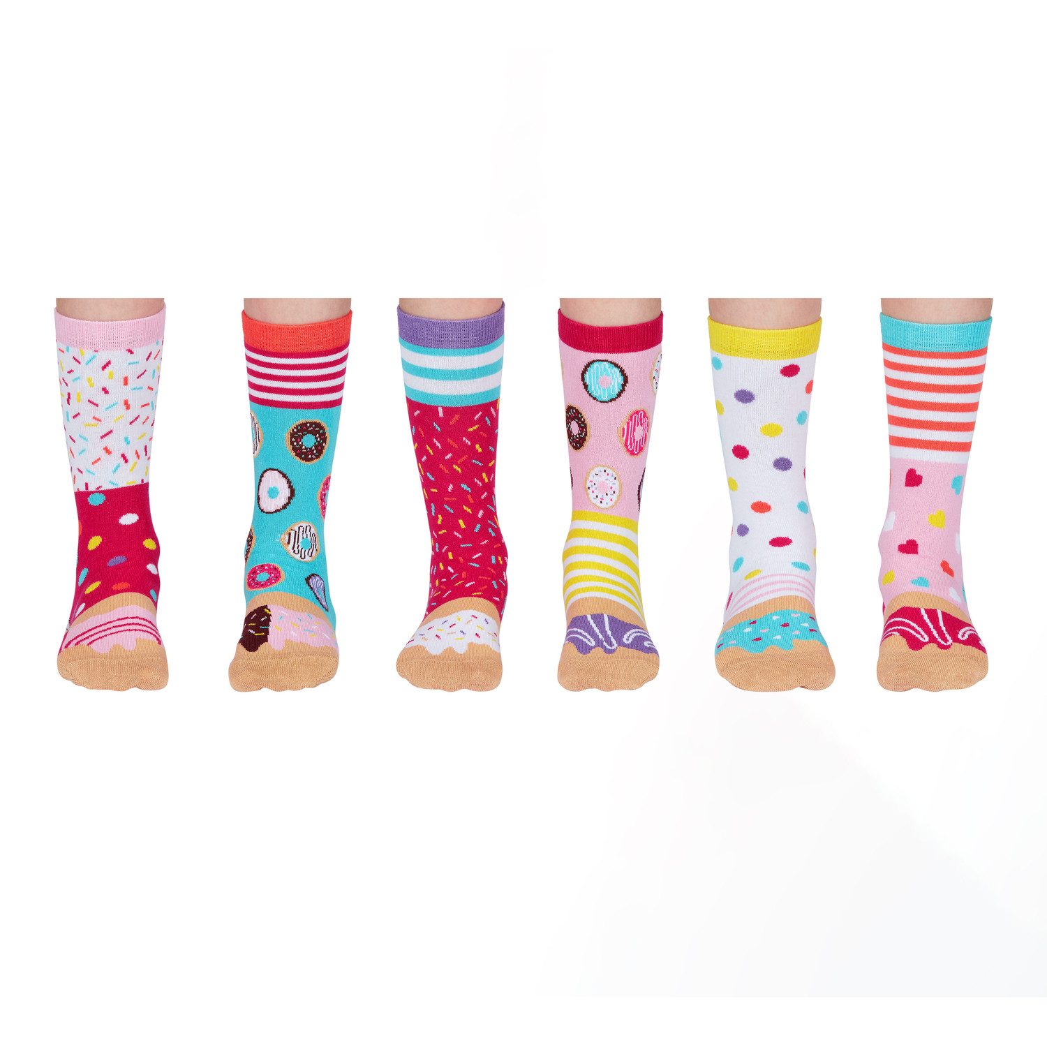 United Oddsocks Freizeitsocken Mini Donuts Oddsocks Socken in 30,5-38,5 im 6er Set