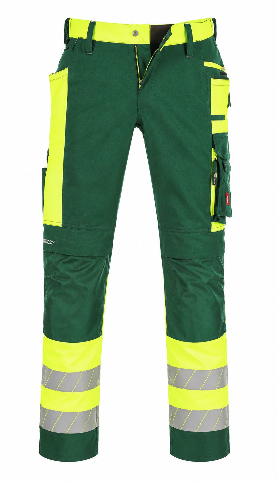 Engelbert Strauss Arbeitsbundhose Warnschutz-Bundhose e.s.motion 24/7 Herren grün/warngelb hochwertige Reflexstreifen