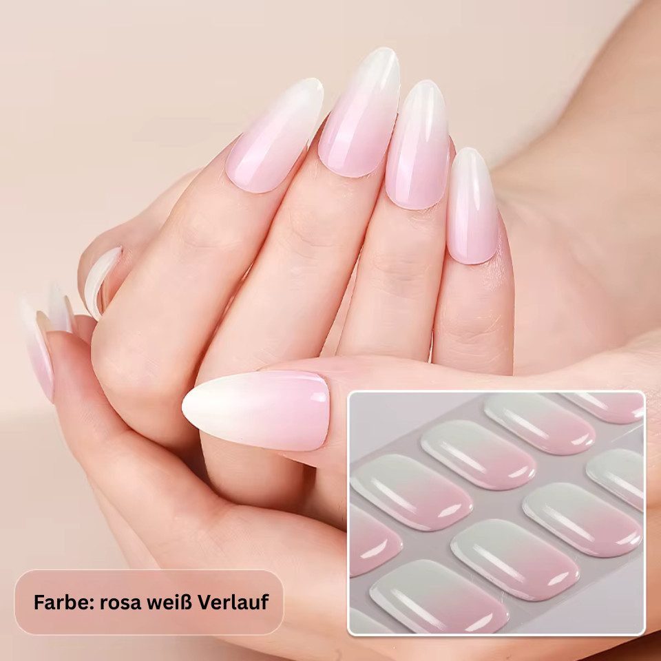 Rötting Design Kunstfingernägel zum Aufkleben 22 Stk Gel Nails Kunstnägel Nagelsticker Saloon-Qualität, Set 22-tlg., Gelnägel Set inkl. Manikürstäbchen & Nagelpfeile, Gel Nails zum Aufkleben - ohne UV - Nail Art - passgenau