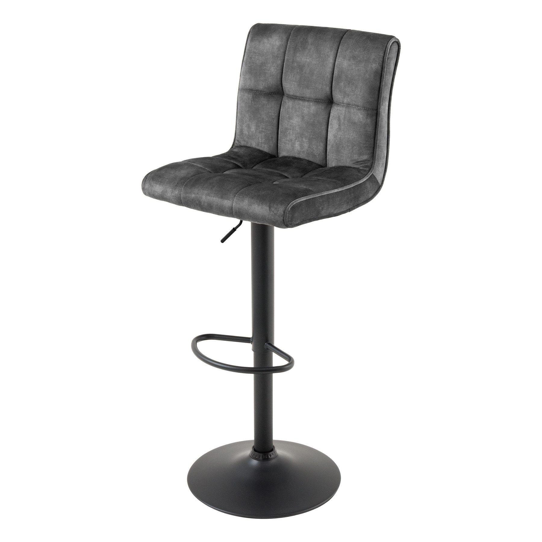 riess-ambiente Barhocker MODENA grau / schwarz - Samt, Metall, drehbar, höh günstig online kaufen