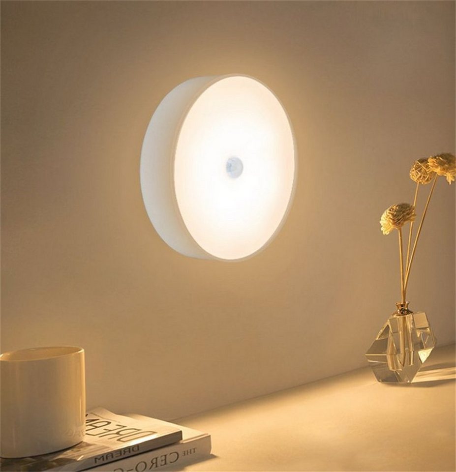 carefully selected LED Nachtlicht Wiederaufladbare intelligente LED-Rundsensorlampe,  Nachttischlampe