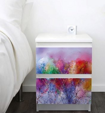 MyMaxxi Möbelfolie Kommodenaufkleber Malm Abstrakt gemalte Baumkronen