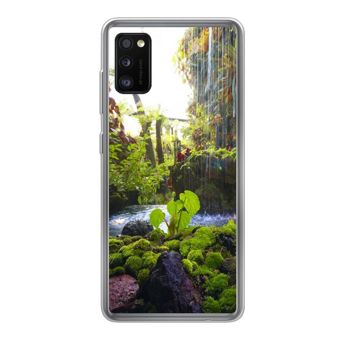 MuchoWow Handyhülle Tropischer Wasserfall Handyhülle Samsung Galaxy A41 Smartphone-Bumper Print Handy