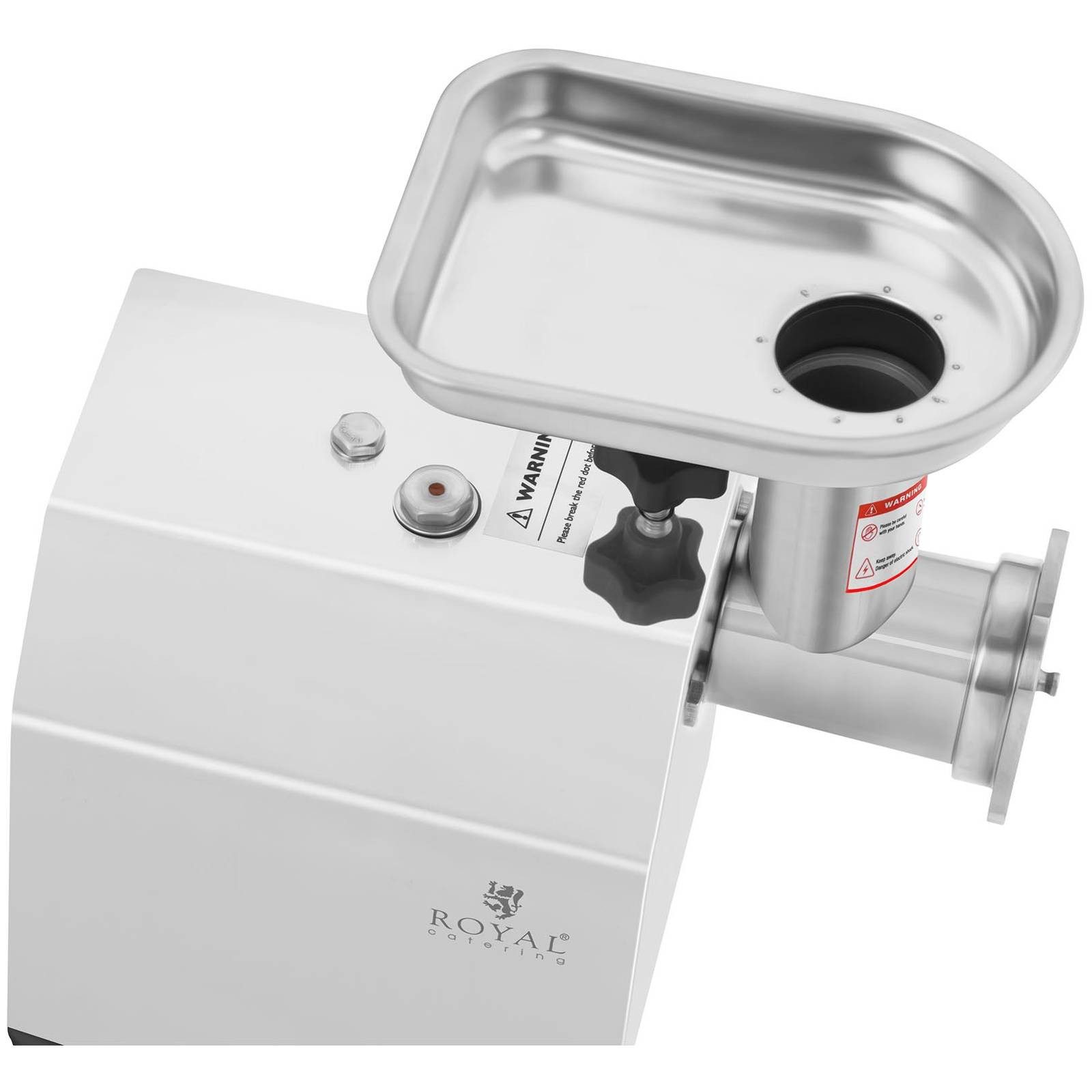 Royal Catering Fleischwolf 70 kg/h Edelstahl Elektrisch Reverse Funktion Metallgetriebe 600 W, 600 W