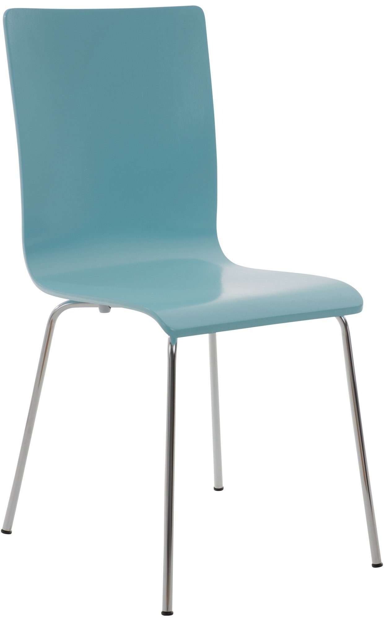 CLP Besucherstuhl Pepe, ergonomisch geformter Holzsitz & Metallgestell hellblau | Besucherstühle