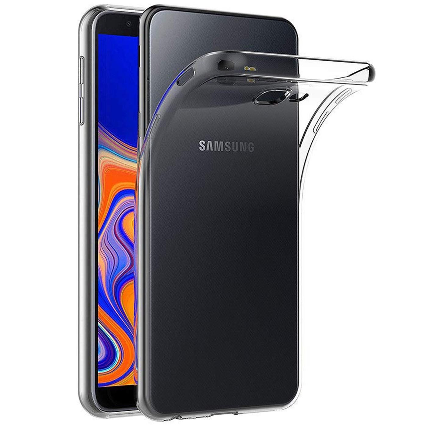 CoolGadget Handyhülle Silikon Handy Hülle Slim für Samsung Galaxy J6 Plus 6 Zoll, dünne TPU Schutzhülle Case in transparent / durchsichtig