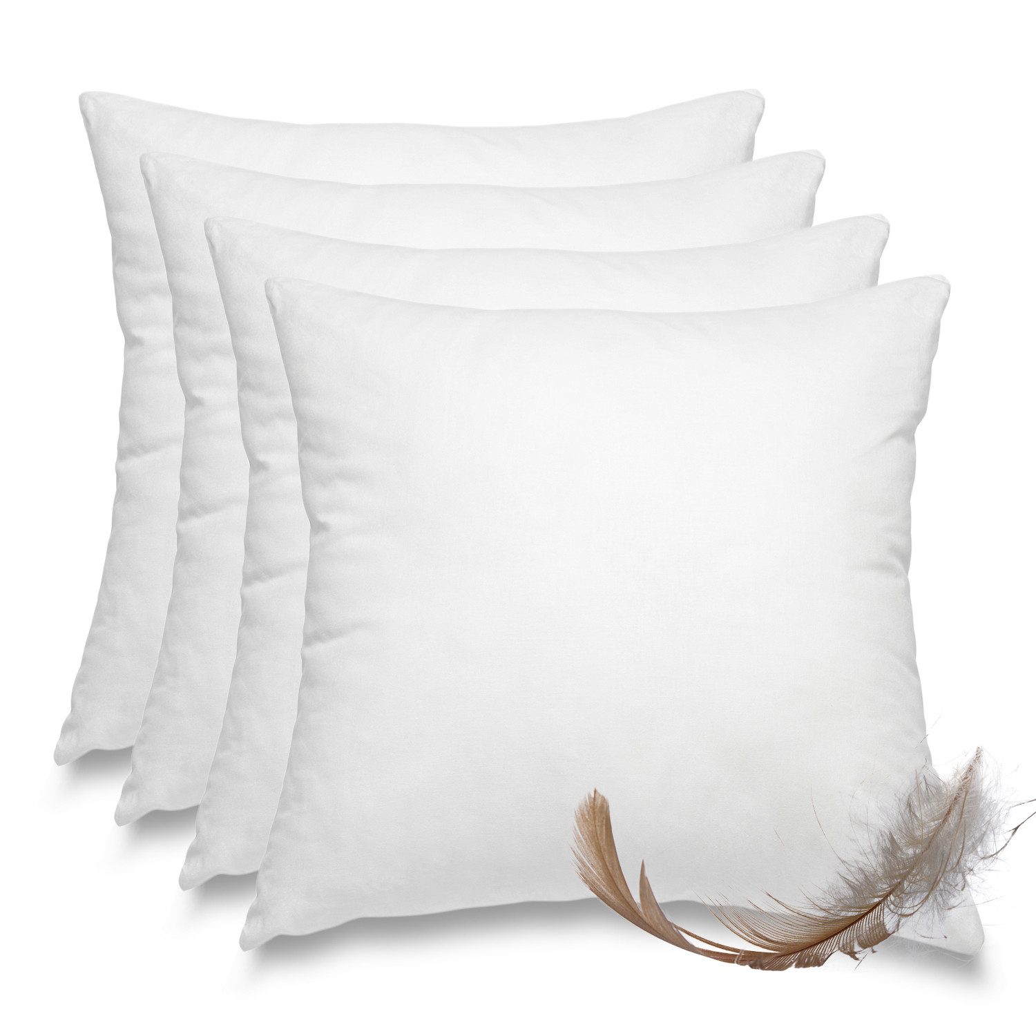 wometo Federkissen 4er Pack, 50x50 cm, Füllung: Federn, 4, OEKO-TEX®, Kissenfüllung Bezug Baumwolle & 100% Federn