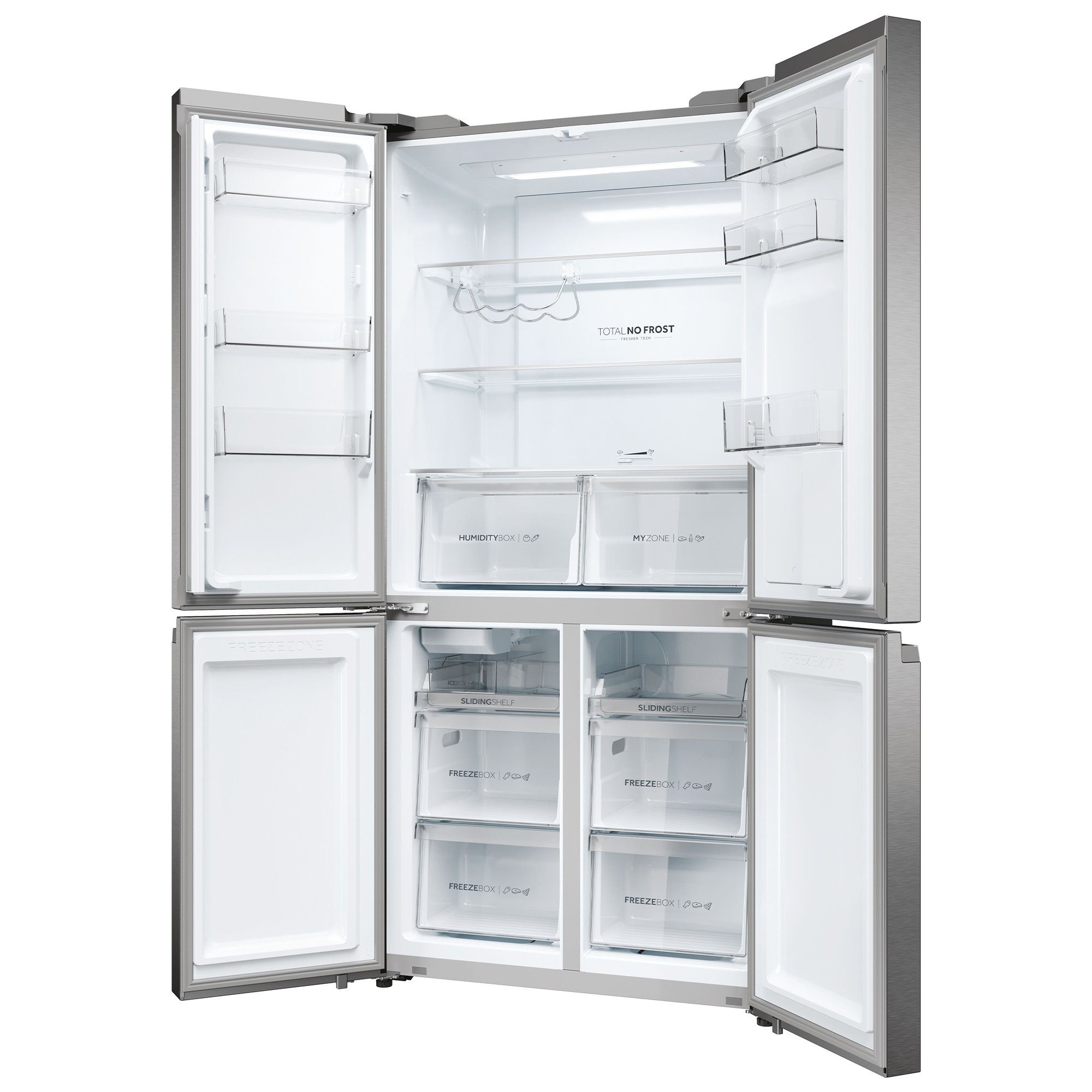 90.5 hoch, Frost Edelstahlfront cm Line, Haier HCR5919EHMP, XL Side-by-Side 5 CUBE Spender, breit, SERIES Slim No Wasser Total 190 Eiswürfelbereiter, Design cm 90