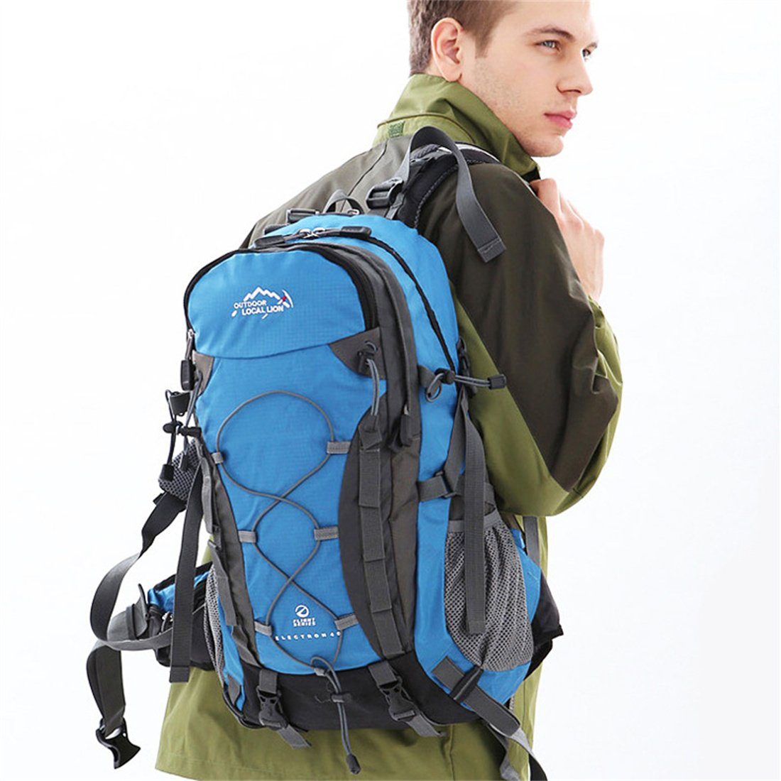 Wanderrucksack Mehrzwecktasche, Wanderrucksack blau Outdoor-Wanderrucksack, DÖRÖY 40L taktische