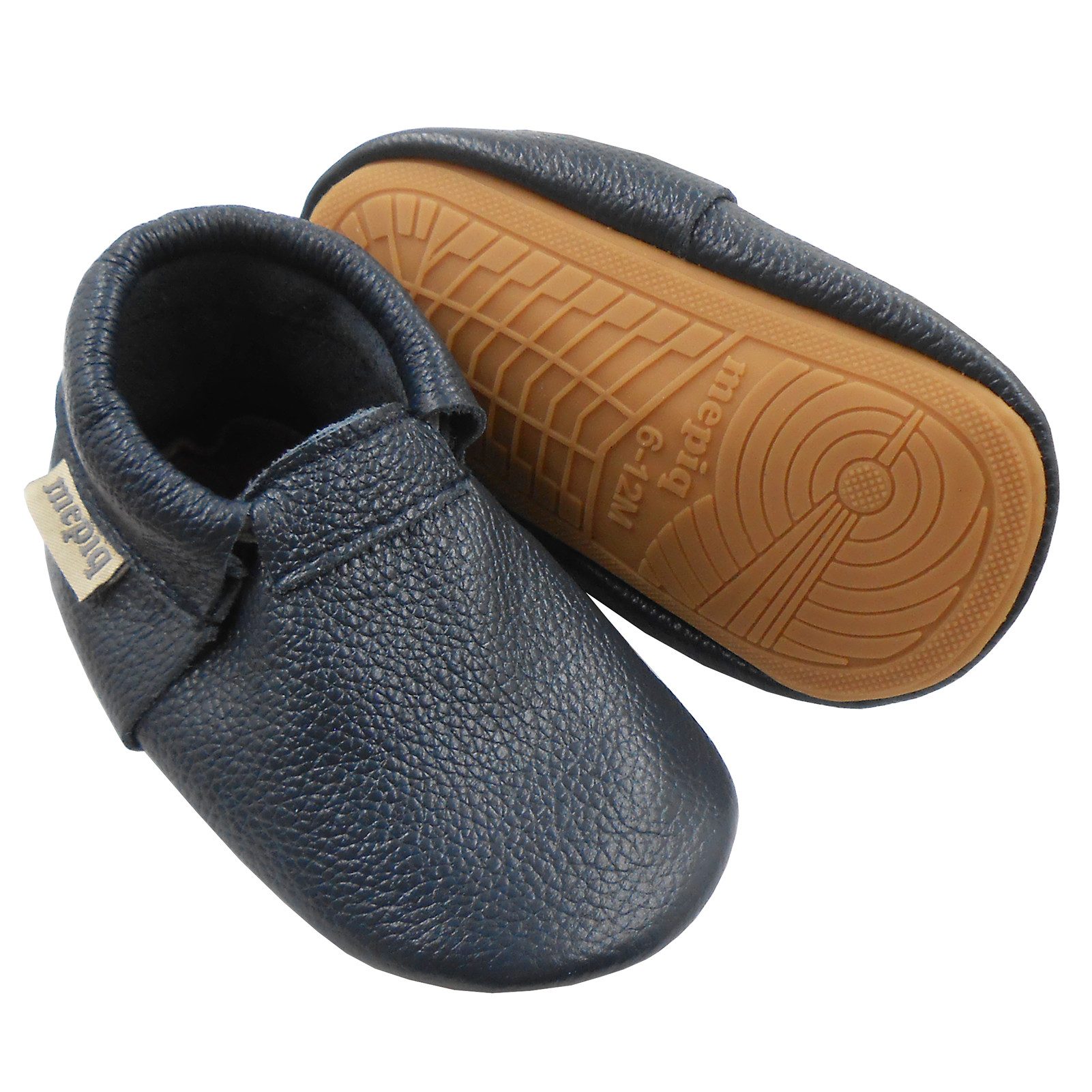 mepiq Mepiq Baby Lauflernschuhe aus 100 % Leder mit rutschfester Sohle Krabbelschuh 100% Leder