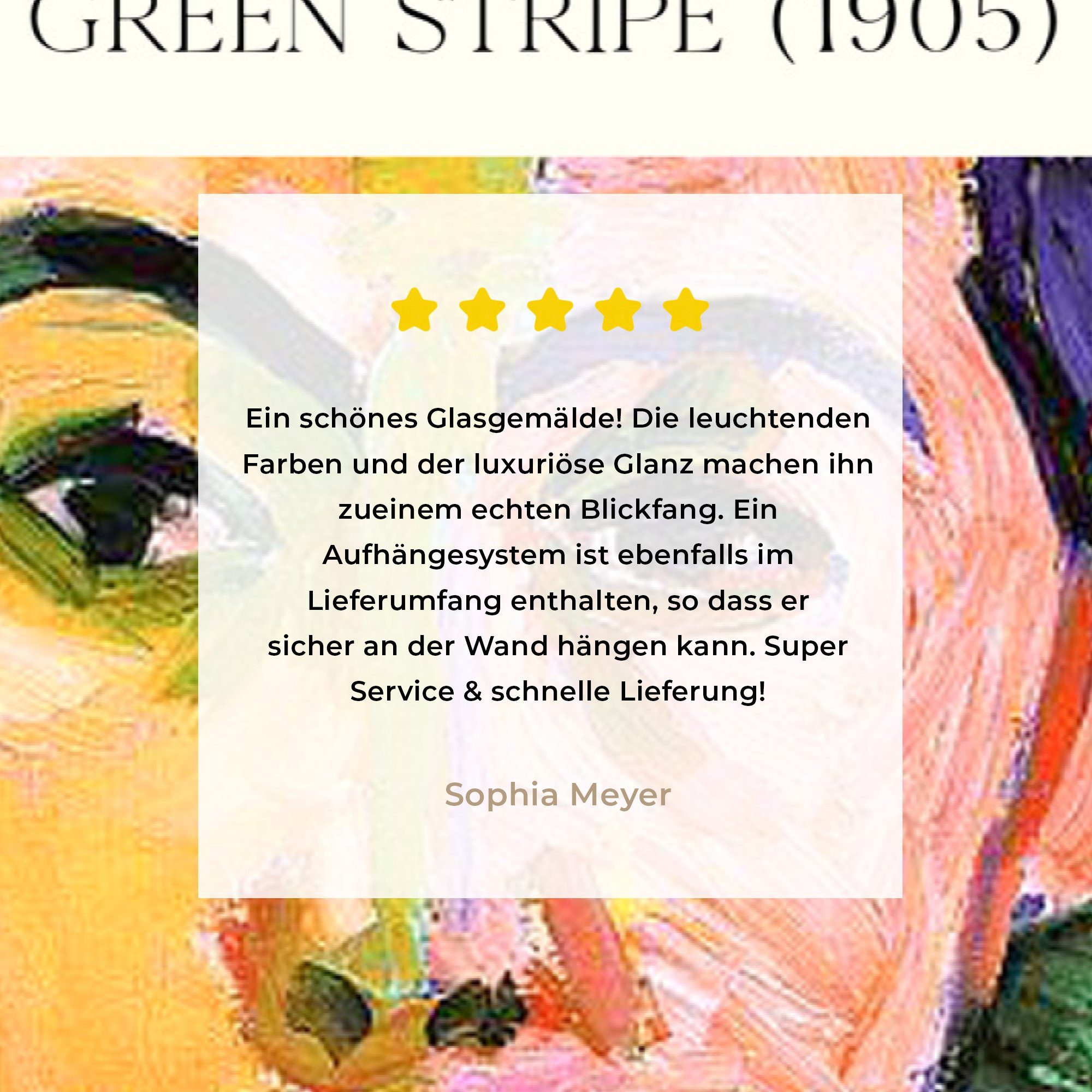 Malerei, (1905) Schlafzimmer & Grüner - Kunst - Matisse MuchoWow - Streifen Acrylglasbild St), Wohnzimmer (1 Acrylglasbilder