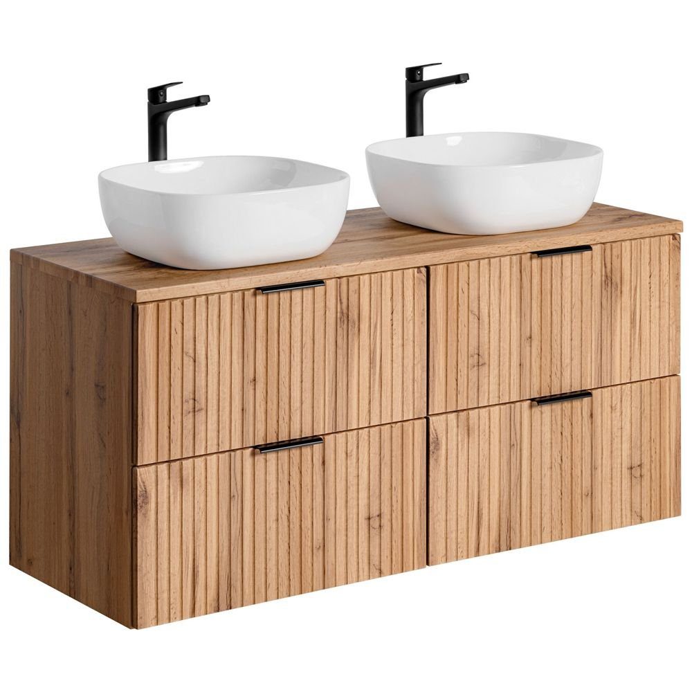 Lomadox Waschtisch ADELAIDE-56, 120cm mit Waschbecken in Wotaneiche Rilleno günstig online kaufen