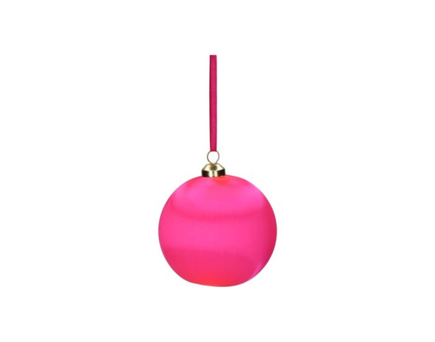 Christbaumschmuck Chinois, Weihnachtskugel, 8cm neon pink