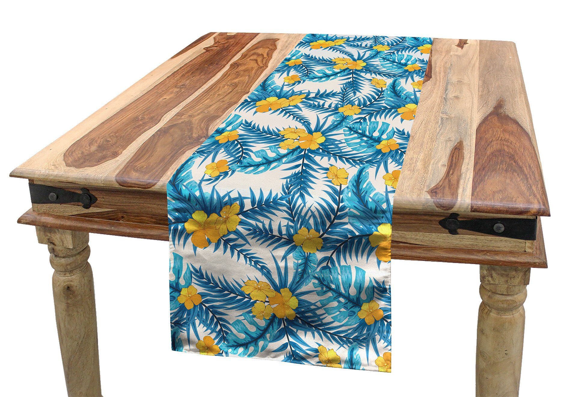 Abakuhaus Tischläufer Esszimmer Küche Rechteckiger Dekorativer Tischläufer, Tropisch Exotische Blatt Monstera Palm