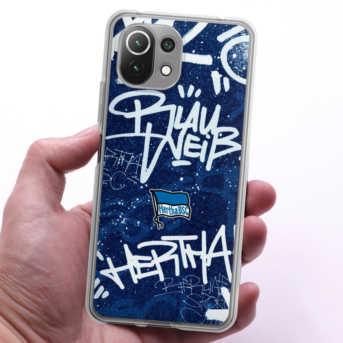 DeinDesign Handyhülle Hertha BSC Graffiti Offizielles Lizenzprodukt Street Graffiti, Xiaomi Mi 11 Lite 5G Silikon Hülle Bumper Case Handy Schutzhülle
