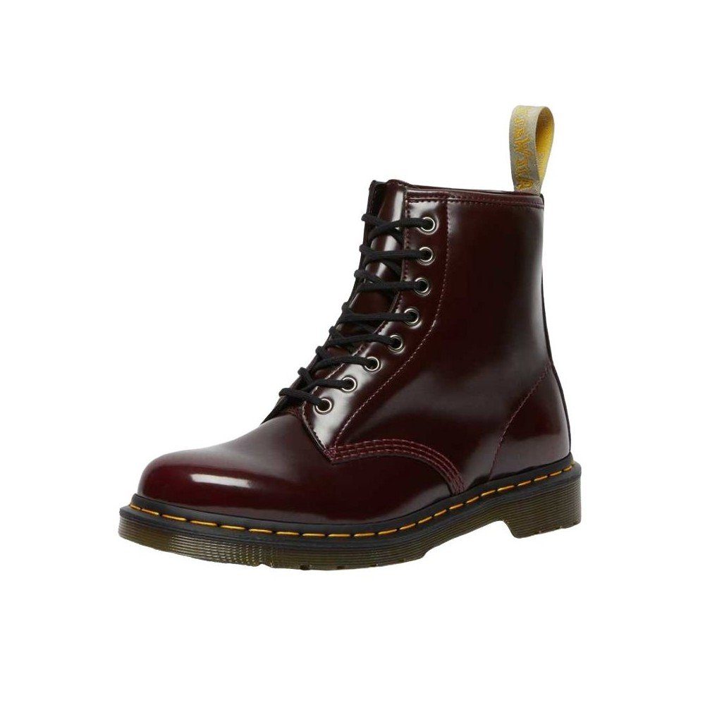 DR. MARTENS 1460 Cherry Red Oxford Rub Off, veganer Stiefel Stiefel