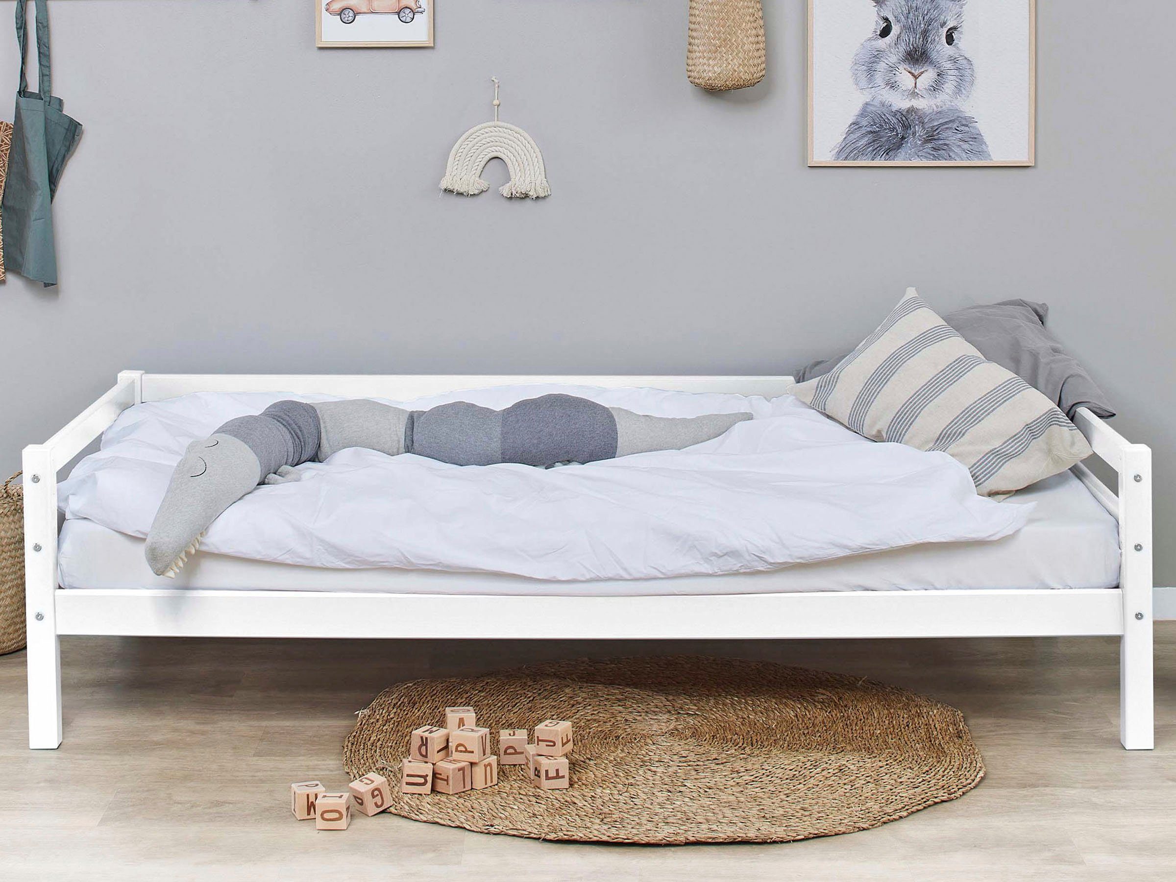 Hoppekids Daybett Kinderbett ECO Dream, Einzelbett, Juniorbett 90x200, Weiß, Grün, Blau, Rosa, Grau