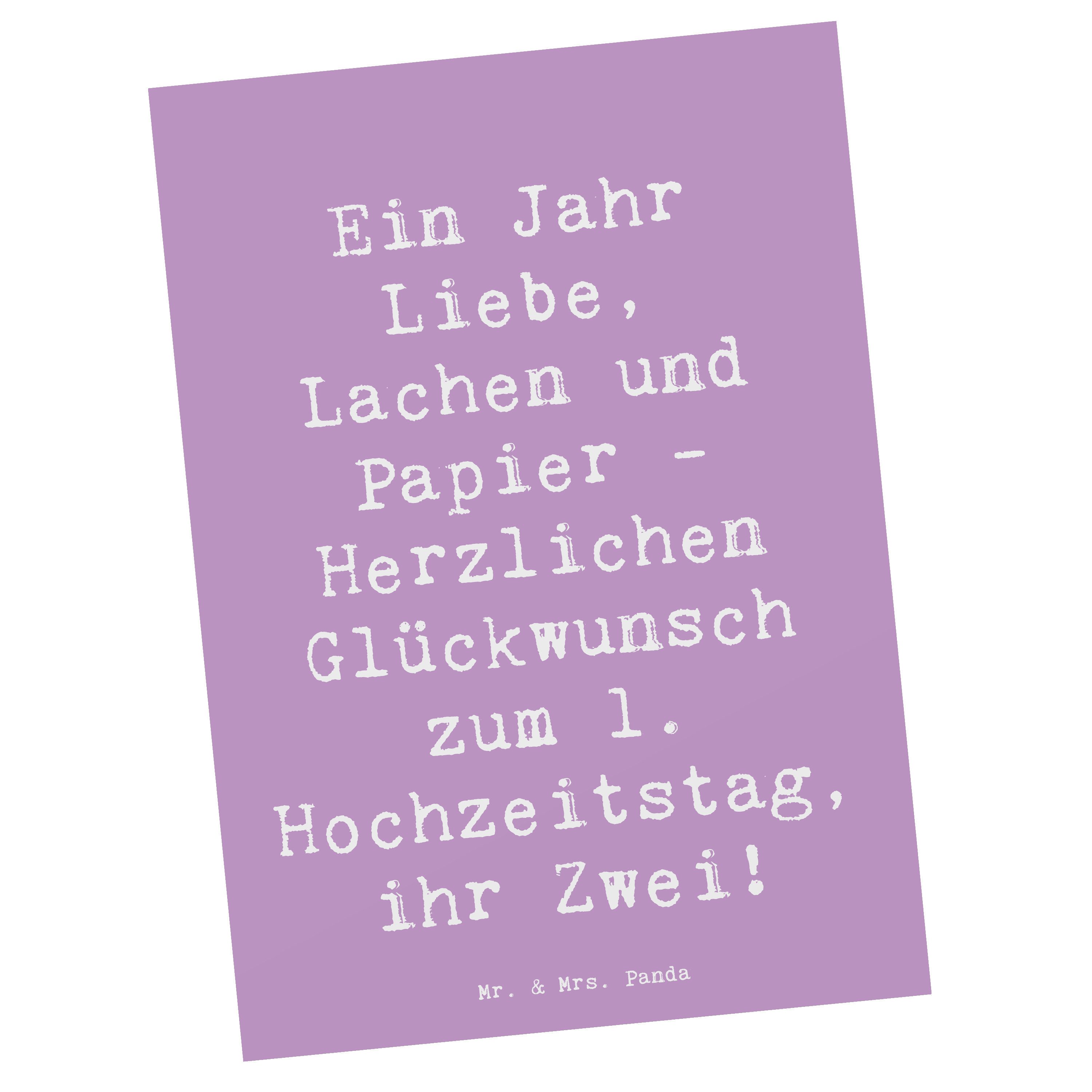 Postkarte 1. Hochzeitstag Papierhochzeit - Lavendeltraum - Geschenk, Hochzeitst