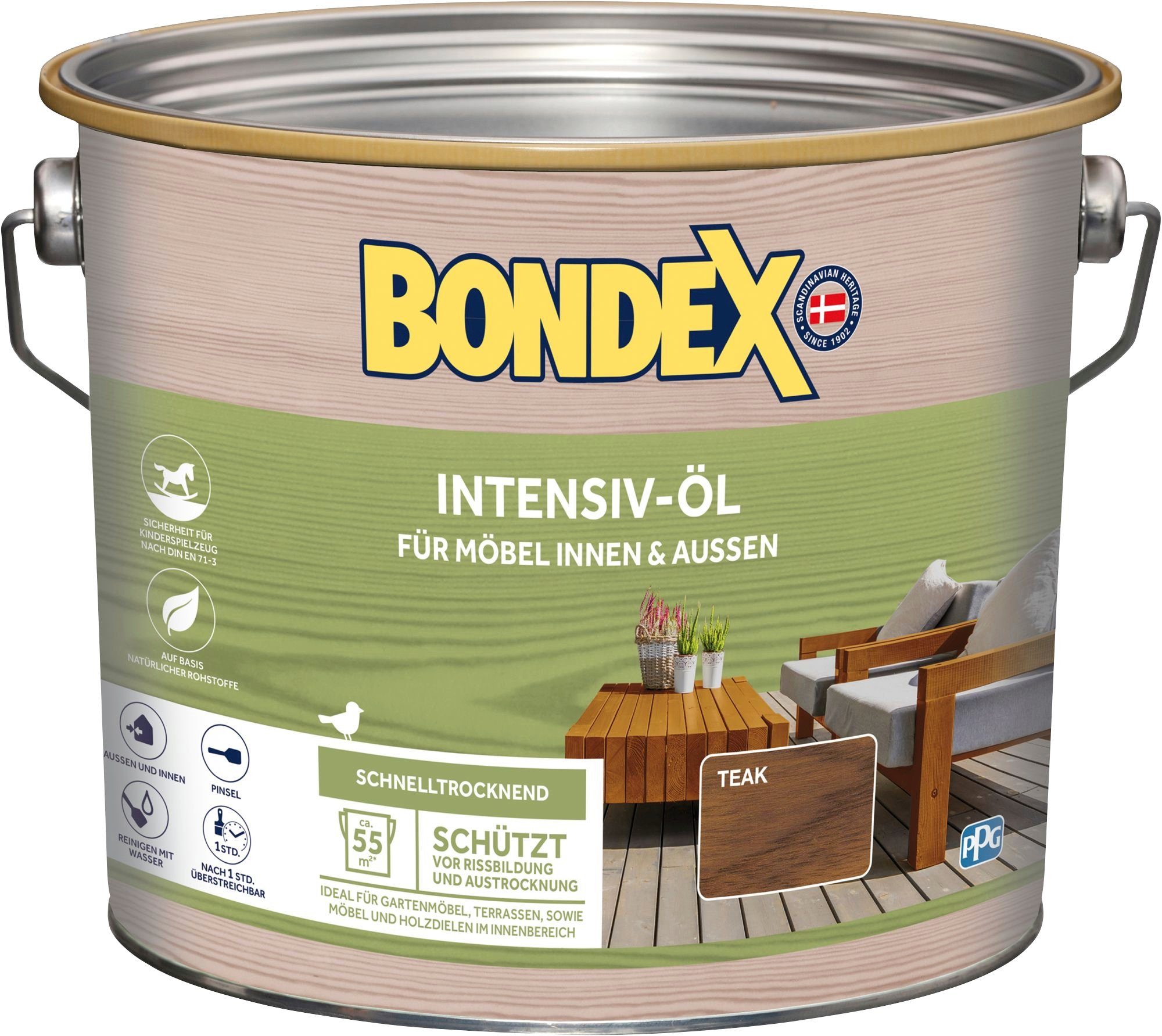 Teak, INTENSIV-ÖL, Inhalt Holzöl Bondex 0,75 Liter