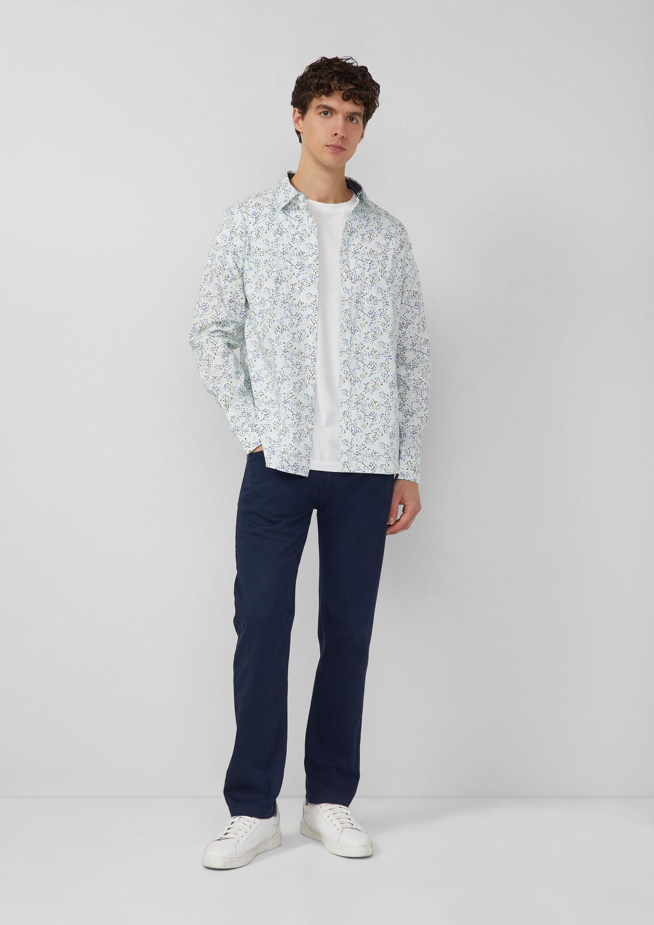 s.Oliver Langarmhemd Hemd Slim Fit: Langarmhemd mit All-over-Print und Kentkragen – Bild 5 von 5