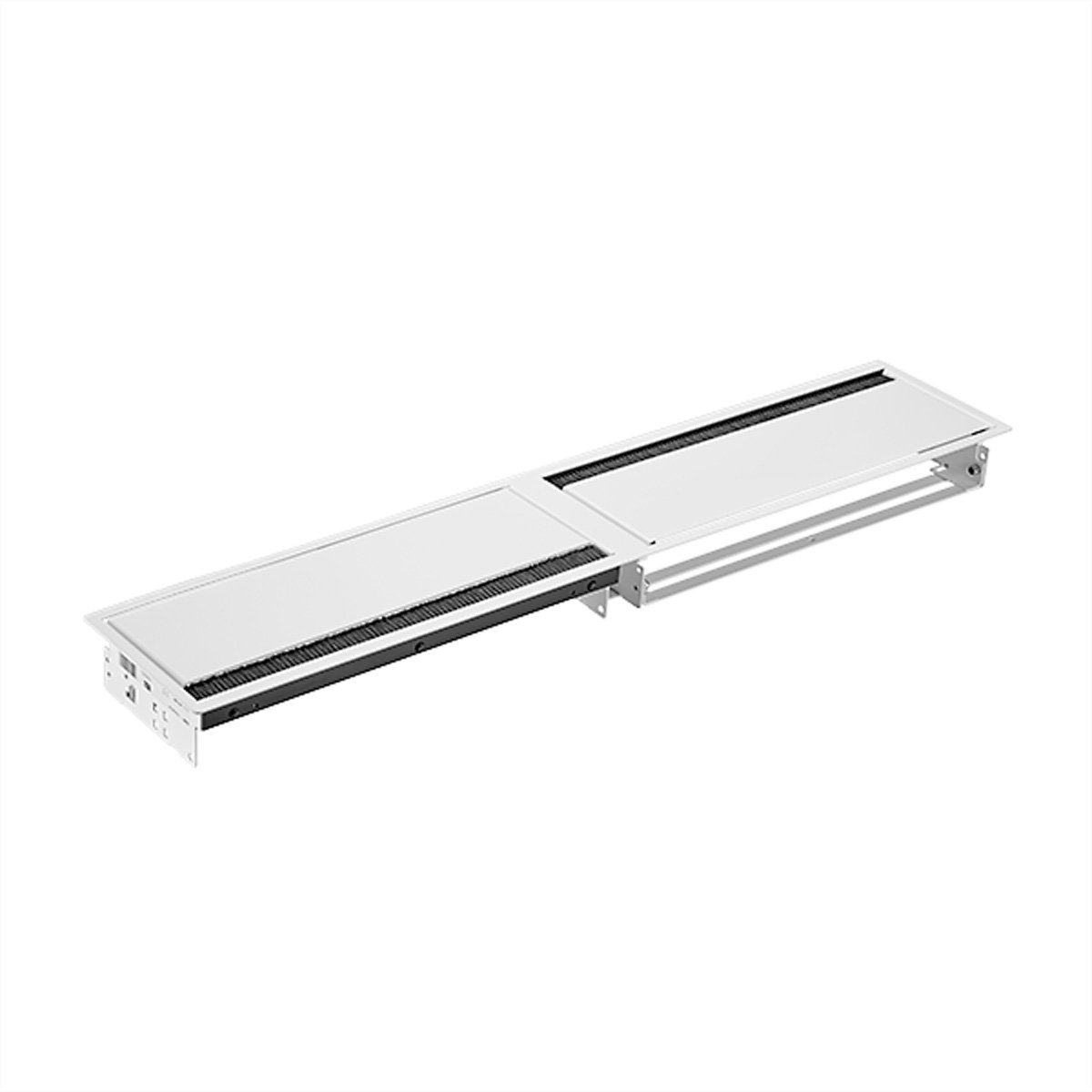 Bachmann CONI DUO Einbaurahmen 12-fach Einbau-Tischsteckdosenleiste, 2x 6-fach Rahmen weiss, 911.029