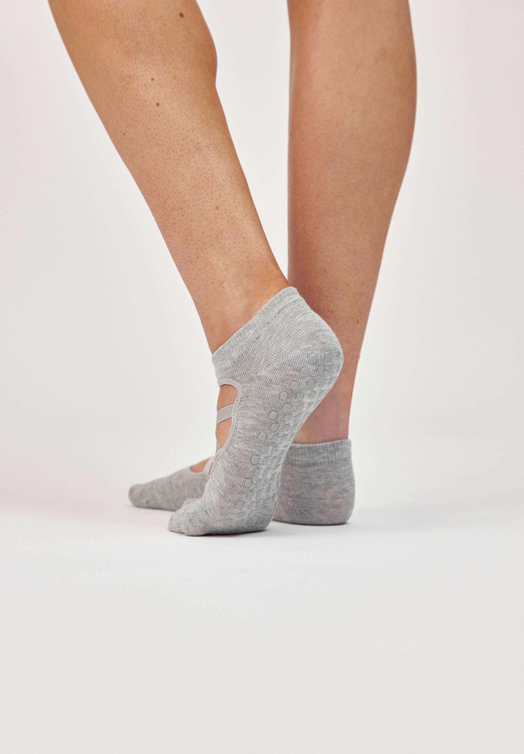 SNOCKS Freizeitsocken Anti-Rutsch Pilates Socken mit Riemchen (2-Paar) mit ergonomischer Passform und Anti-Rutsch-Sohle – Bild 5 von 5