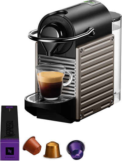 Nespresso Kapselmaschine XN304T Pixie von Krups, 19 Bar Druck, Wassertank: 0,7 L, inkl. Willkommenspaket mit 14 Kapseln