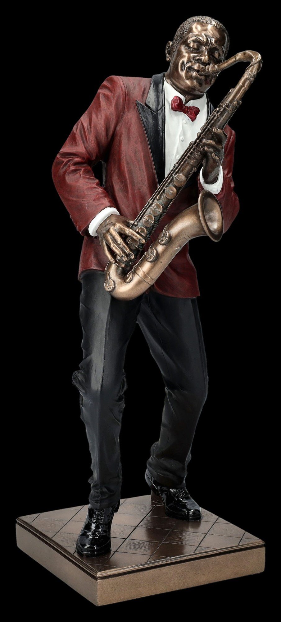 GmbH Saxophonist Musiker - Dekofigur Band Shop Dekofigur Jazz - Dekoration Figuren Figur The rot