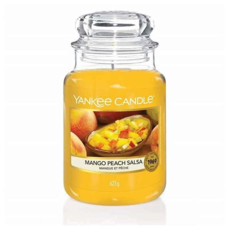 Yankee Candle Duftkerze Yankee Candle Mango Peach Salsa Duftkerze im Glas 623g Brenndauer bis
