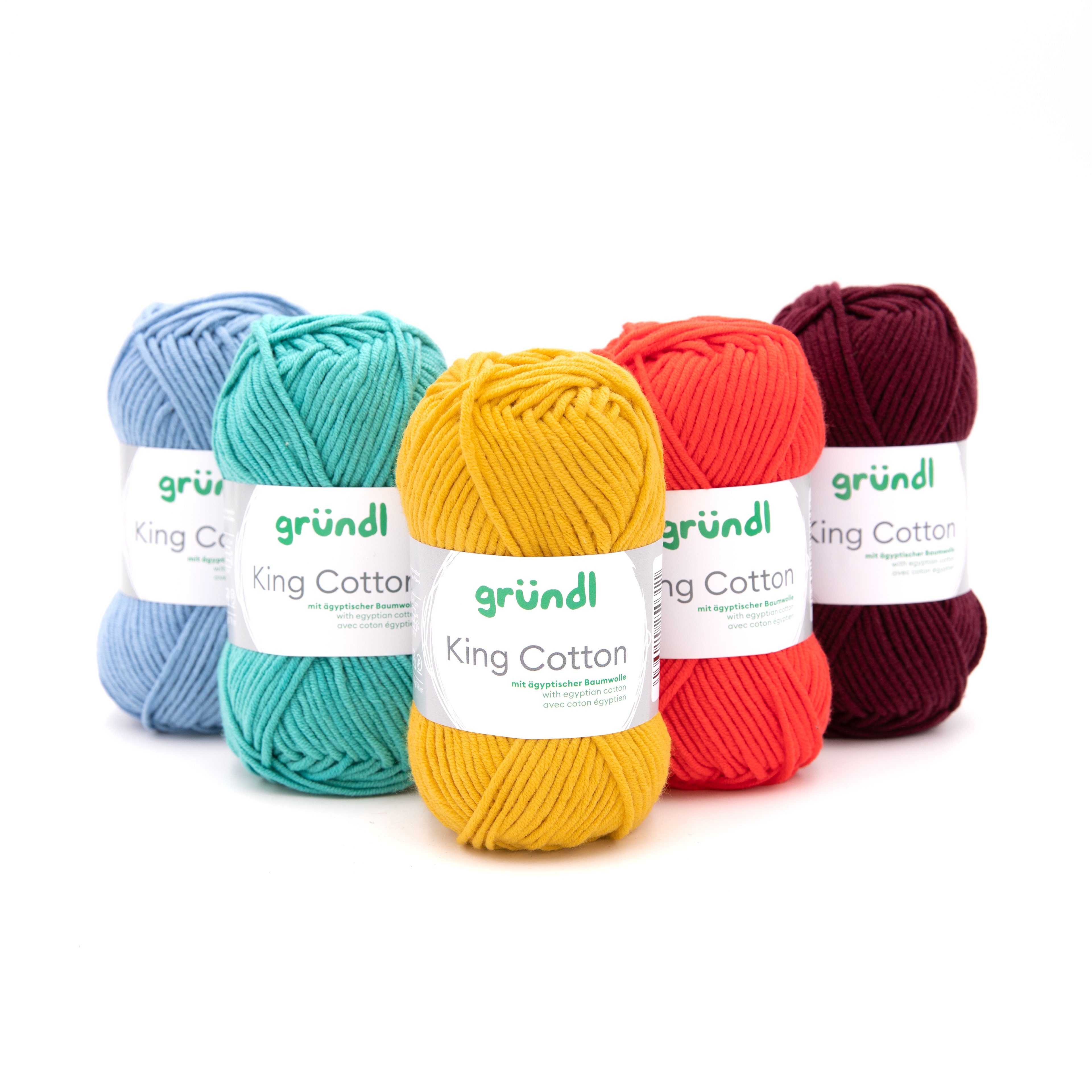Gründl Wolle King Cotton Baumwollgarn Strickgarn Häkelwolle, 78,00 m (50g Handstrickgarn, Strickwolle, Baumwollmischgarn mit ägyptischer Baumwolle, zum Stricken – Bild 5 von 5