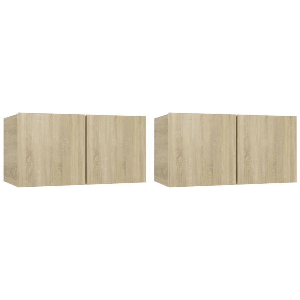 vidaXL TV-Schrank 4-tlg. Sonoma Sonoma-Eiche TV-Schrank-Set Holzwerkstoff Eiche (4-St)