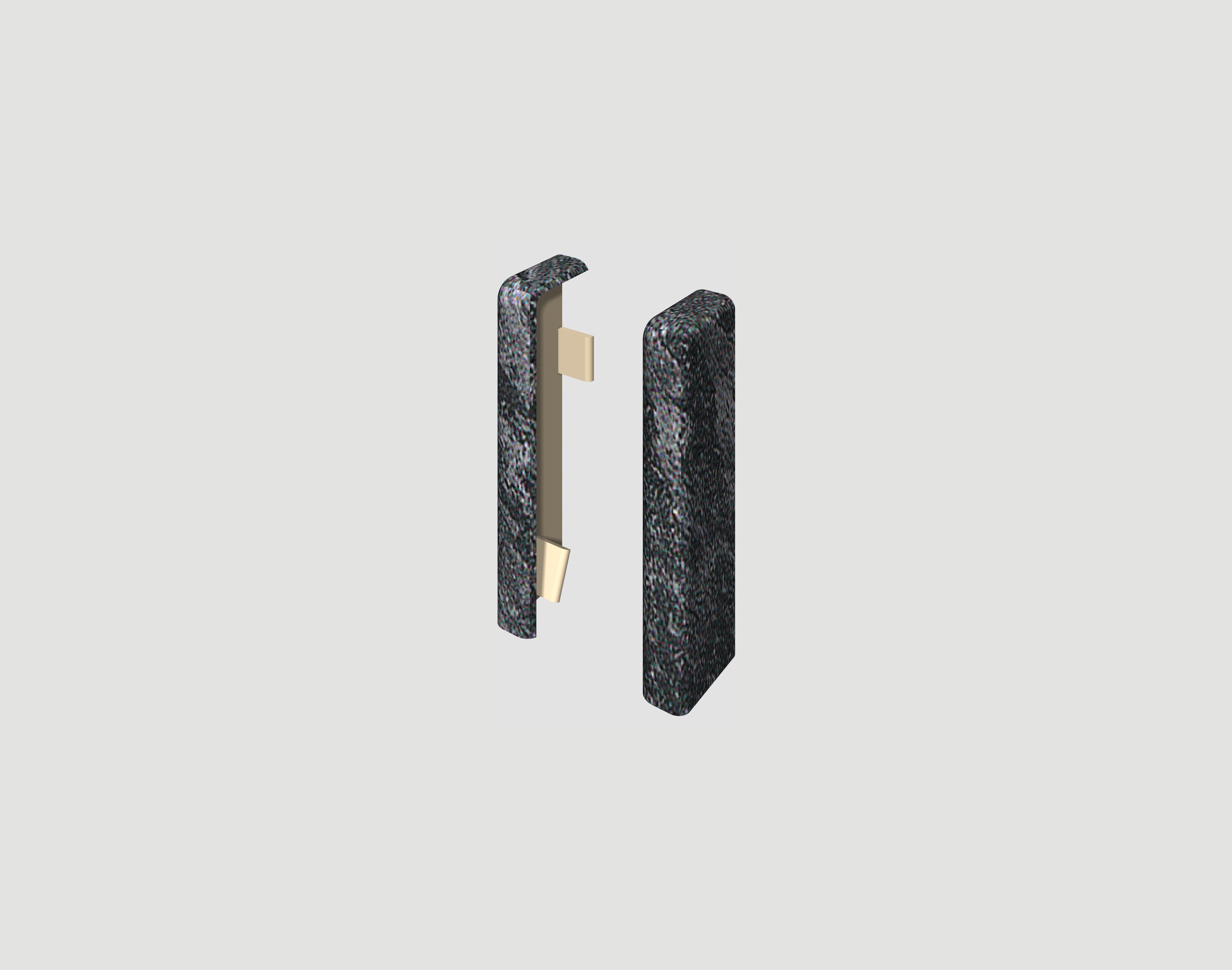 EGGER Sockelleisten-Endstücke Stein schwarz, L: 2.2 cm, H: 5.9 cm, 2-St., neues kubisches Profil; 2 Stück