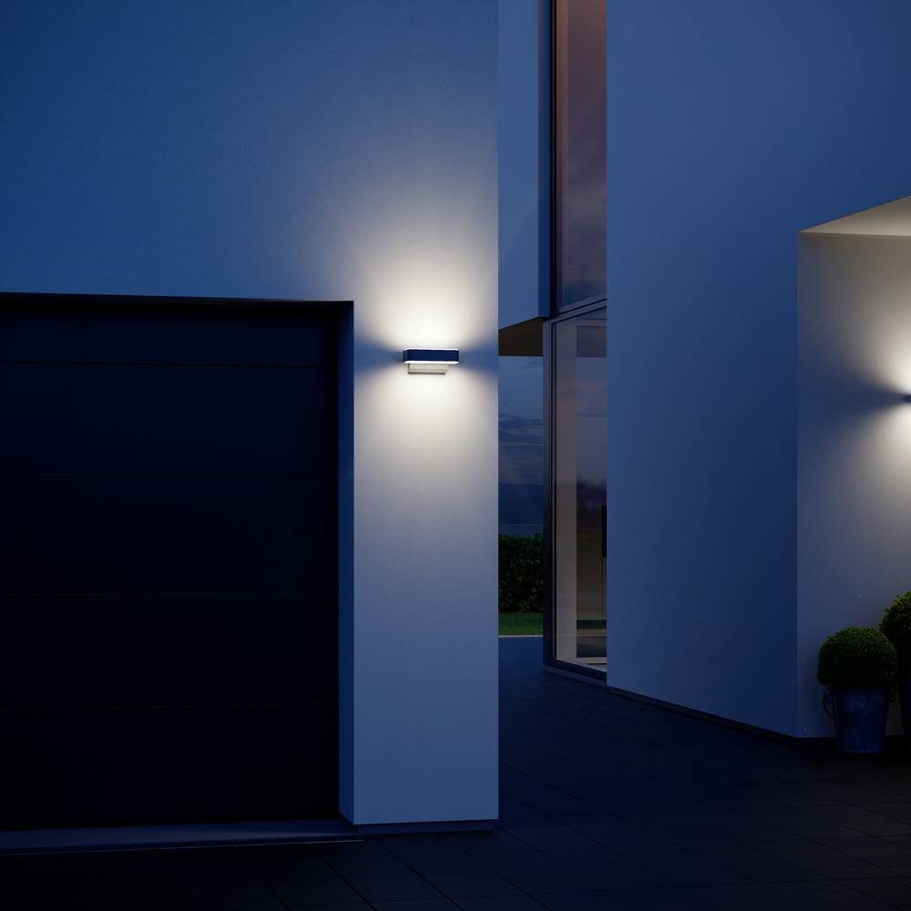 steinel Wandleuchte LED-Außenwandleuchte mit Bewegungsmelder 087562, 2fache Lichtquelle, Automatische Abschaltung, Dauerlicht schaltbar, Di
