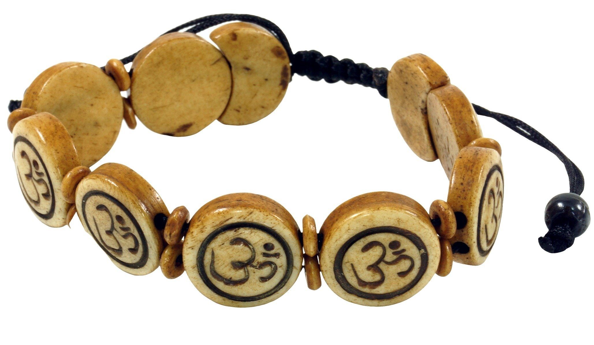 Guru-Shop Armreif Buddhistisches Armband OM - braun Modell 9