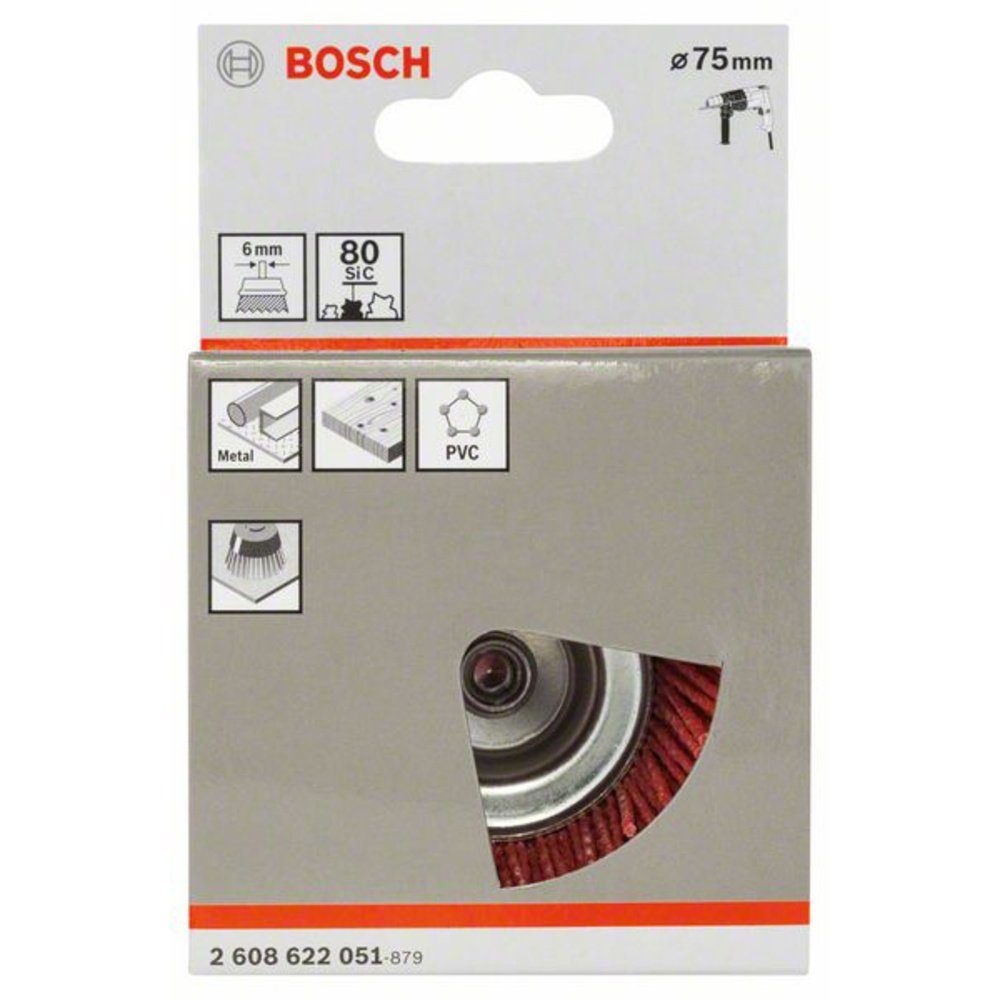 Bosch mm, Nylonborste mit 75 Korund, 1 Scha Topfbürste, mm Bosch Accessories Schleifaufsatz Accessories