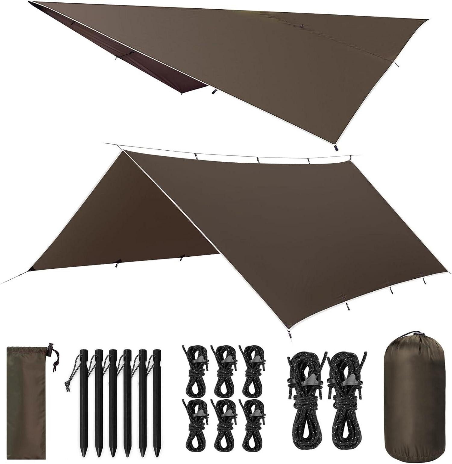 LuxusKollektion Campingstuhl Tarp 3x4m Ultraleicht Camping Zeltplane Wasserdicht Hängematte