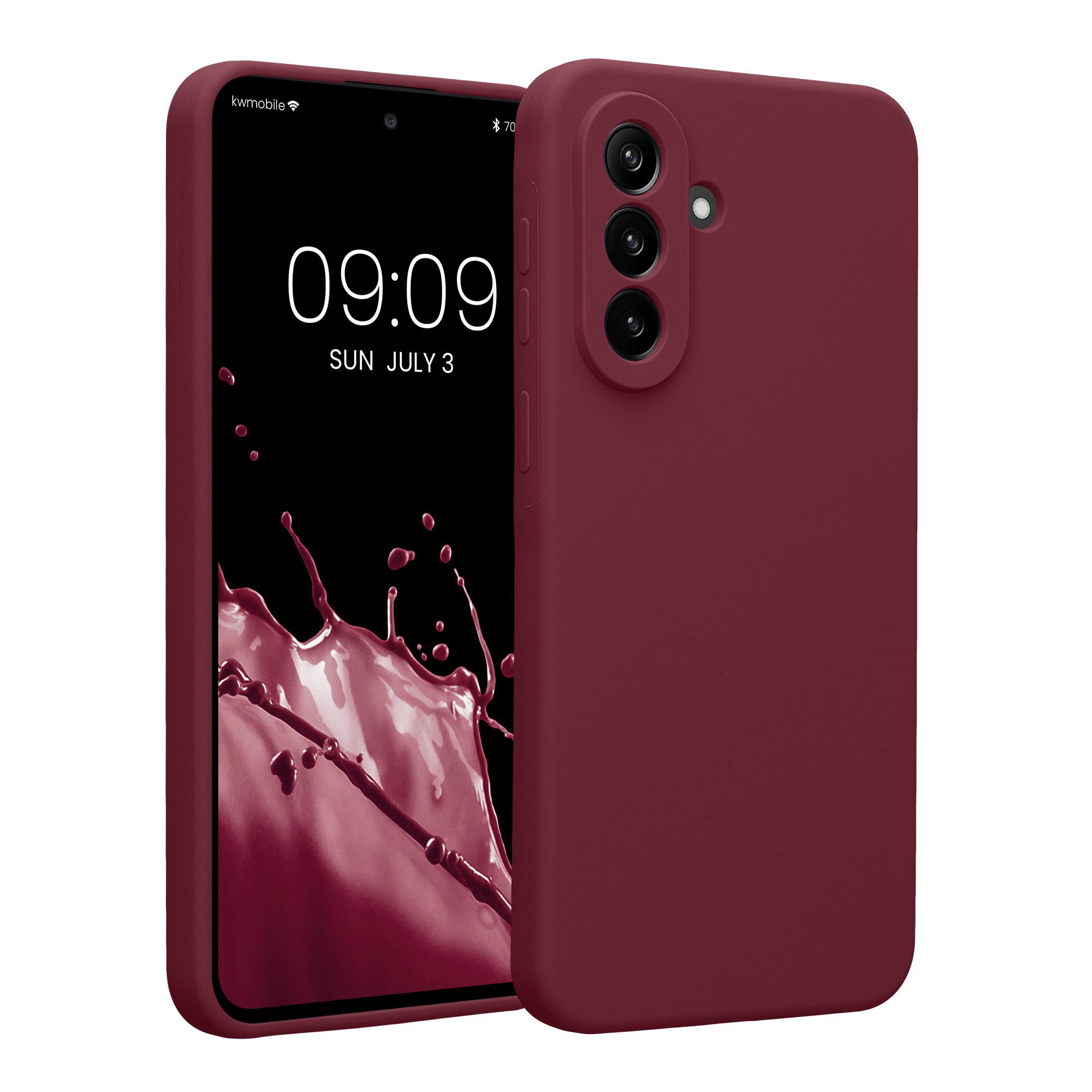 kwmobile Smartphone-Hülle Handyhülle für Samsung Galaxy A37 5G Hülle, Hülle Silikon gummiert - Handyhülle - Handy Case in Bordeaux Violett