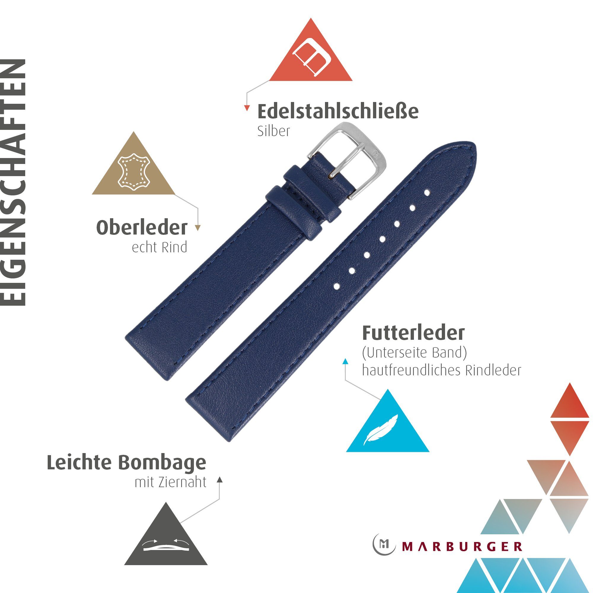 MARBURGER Uhrenarmband 30mm Leder
